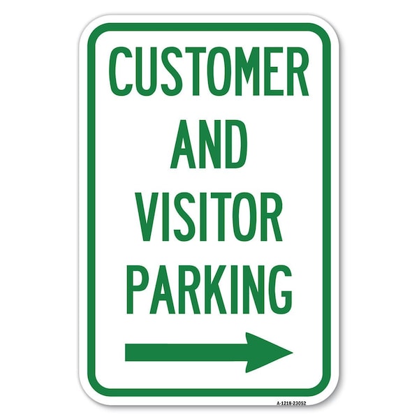 Reserved Parking Sign Customer and Visit Heavy-Gauge Aluminum Sign, 12" x 18", A-1218-23052